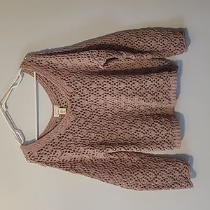 Nicole Miller Artelier pink crochet sweater